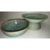 Image 5 : Vintage Thai Celadon Pottery Collection - Vase Pedestal Dish Gourd Bowl & More 