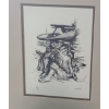 Image 2 : Untitled: Boy, Artist: Mottola, Offset Lithograph Framed Under Glass 13.5 X 16.5 