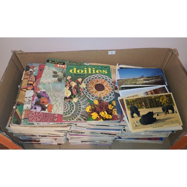Vintage: "The Workbasket" Magazines, Assorted Blank Postcards, Making Doilies