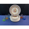 Image 3 : 12 Vintage Johnson Brothers Old English Plates & 5 Colourful Glasses