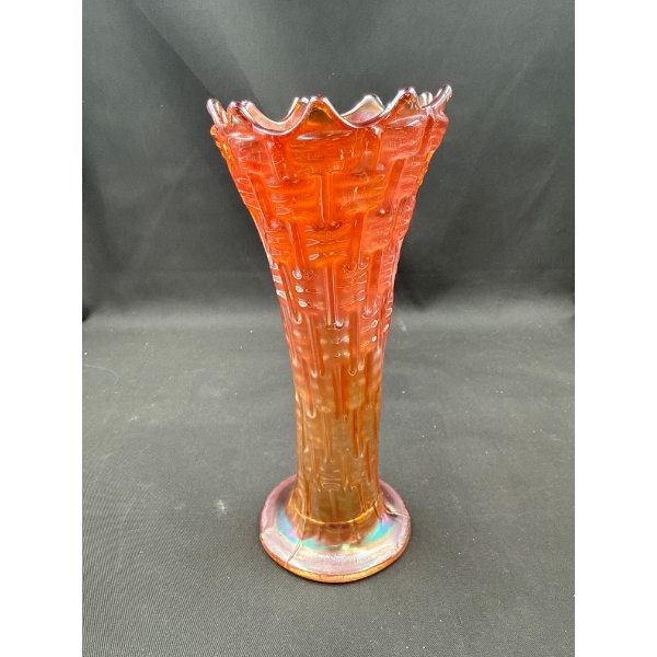 Carnival Swing Glass Weave Pattern Vase 9 T