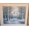 Image 1 : Painting of Winter Mountain Scene- Artist R. Wand, 27.5 X 23.5 Framed Under Glass 