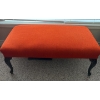 Image 2 : Vintage Oak Clawfoot Ottoman / Bench w/ Pumkin Upholstery 33L