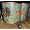 Image 2 : Decor w/ More - Footed Lion's Head Canister Pewter Double Duck Bowl Set & more