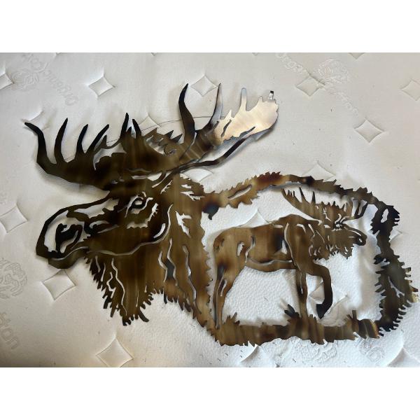 Stainless Steel Moose Wall Hanger. Handmade