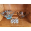 Image 1 : Glass Serving Bowls with 11-Inch Diameter, Mini Shot Glass Set, and Holder