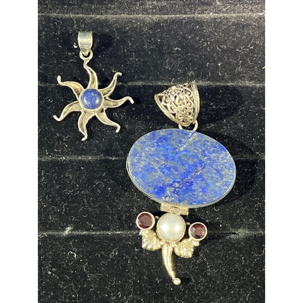 Collection of Blue & White Stone Pendants