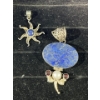 Image 1 : Collection of Blue & White Stone Pendants