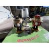 Image 3 : Santa statue 32” height with fiber, optic beard and lighted snowman with rotating train set