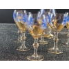 Image 4 : Hand Painted Czech Glass Decanter and 6 Glasses with Gold Trim