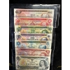 Image 1 : Canadian 1970's Coloured Bank Notes Uncirculated $100,$50,$20,$10,$5,$2,$1