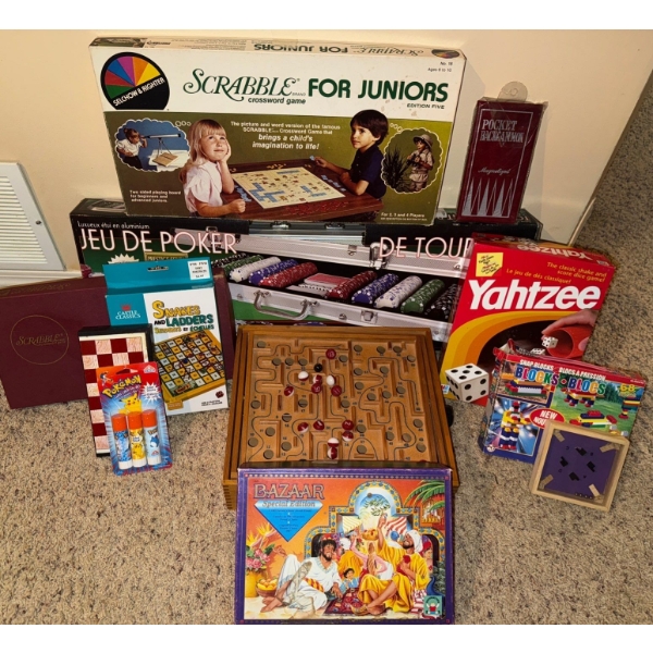 Board Game Haul #2- Scrabble, Yahtzee, Set Of Poker Chips, Snakes N Ladders