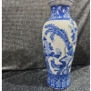Image 2 : Chinese Kangxi Style Blue & White Porcelain Baluster Vase Hand Painted , 18''INCHES HEIGHT 