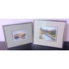 Image 1 : Eileen Stuart Signed Watercolor Paintings: Landscapes in Metallic Frames