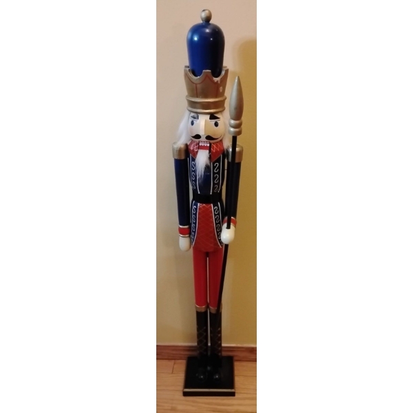 3 ft. Decorative Holiday Nutcracker Idol Blue Top Hat