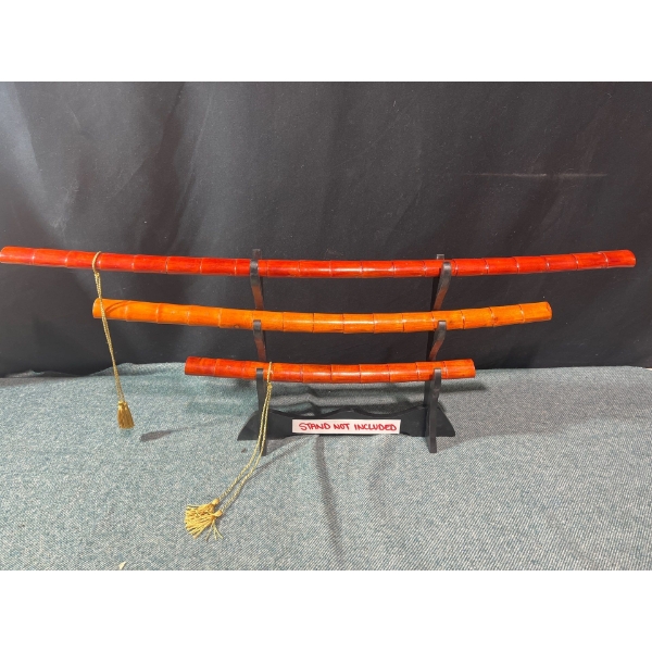 3pcs Wooden Handled 39" Katana Set (Stand Not Included)  