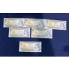 Image 1 : 5 Sequiential Canadian 1 Dollar Bills from 1973, BAK6852156-BAK6852160 and AA6702681