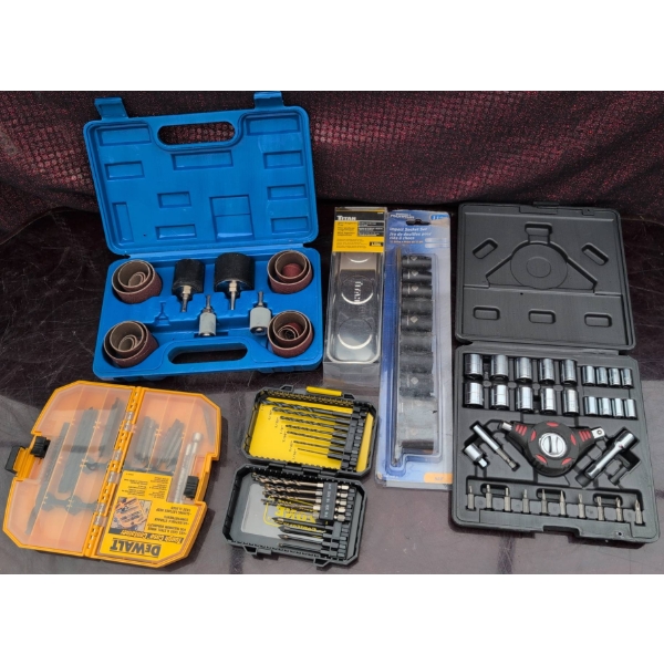 Tool Accessories: DEWALT, Jobmate, Drill Bits, Sockets, Sanding Drums