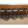 5 Mahogany PU Leather Upholstered Bar Stools 30T