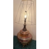 Image 2 : Vintage Mid-Century Iridescent Carnival Glass Table Lamp w/ Brass Base (14x28"tall)