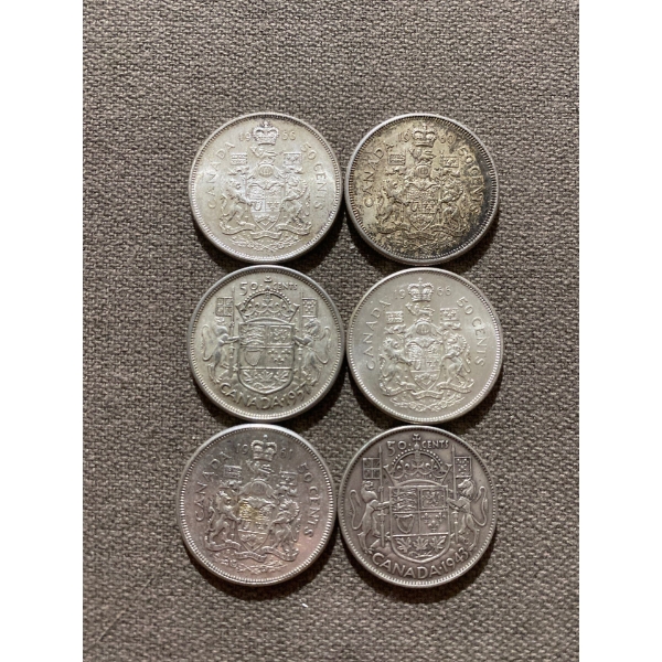 Canadian 50-cent Pieces 11.66 g Silver (.800)