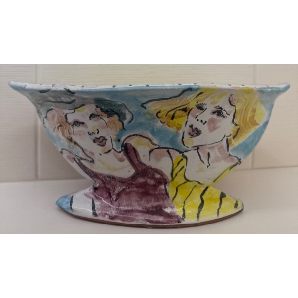 Selfridge Canadian Hand Painted Art Pottery Vessel 17"wide