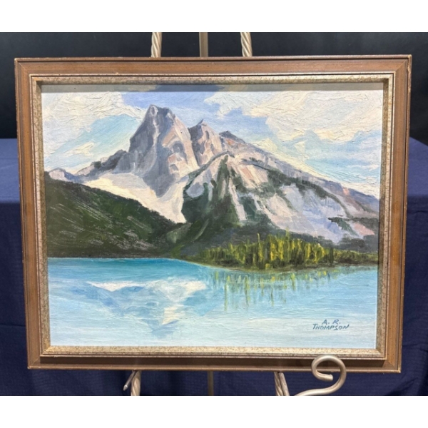 A R Thompson Mountain Scene Original Painting 20Wx16H