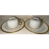 Image 4 : French Limoges Porcelain Service Set With Gold Trim & Double Inlay,  Cups, Plates, Gravy Boat