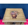Image 2 : Wooden Painted Side Table with Drawer 13.5Wx15Dx24.5H