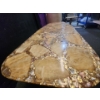 Image 4 : Unique Mexican Made Stone,Gold Flake and Resin Coffee Table - 54w x 19d x 17h