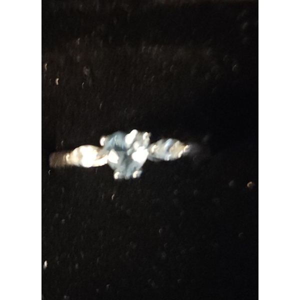 Ring w/ Light Blue and White Stones, 2.0 gram Stamped .925 (Total Weight)