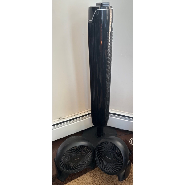 Household Cooling Units - 4 Ft Tower Fan w/ 2 Desk Fans 