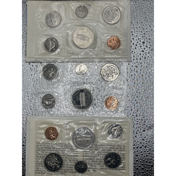Three 1973 Canadian Uncirculated Coin Sets 