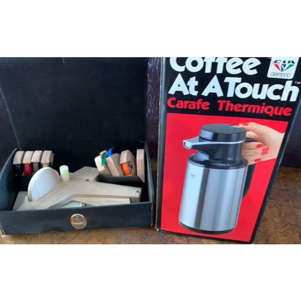 Vintage Dymo Label Maker (As is) w/ Vintage 'Coffee at a Touch' 