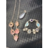 Image 7 : Stamped .925 Druzy Agate Necklace, Bracelet, and Pendant