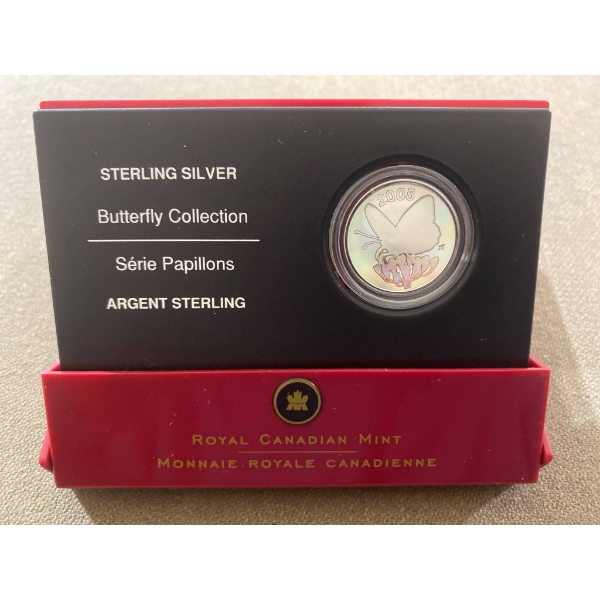 2005 Canadian 50-Cent Sterling Silver Coin - Butterfly Collection - Great Spangled Fritillary