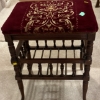 Image 1 : Wooden Stool with Red Velvet Top (18W, 15D, 21T)