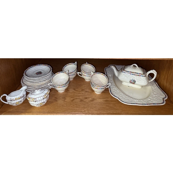 Crown Ducal Gainsborough Bone China Set w/ Sugar Bowl & Creamer By Copeland Spode 'Buttercup' 