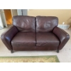 Leather Loveseat Natuzzi Editions Leather  - Dark Burgundy 58L x 40D x 30T