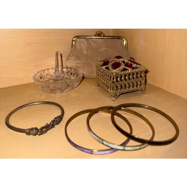 Mother Of Pearl/Abalone Brass Bangles w/ Beautiful Asian Makara Bracelet & more