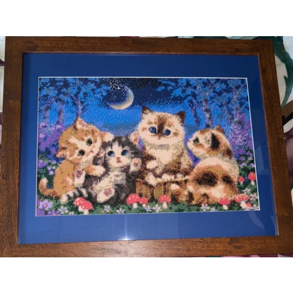 Framed Diamond Painting - Cuddly Felines 22x18