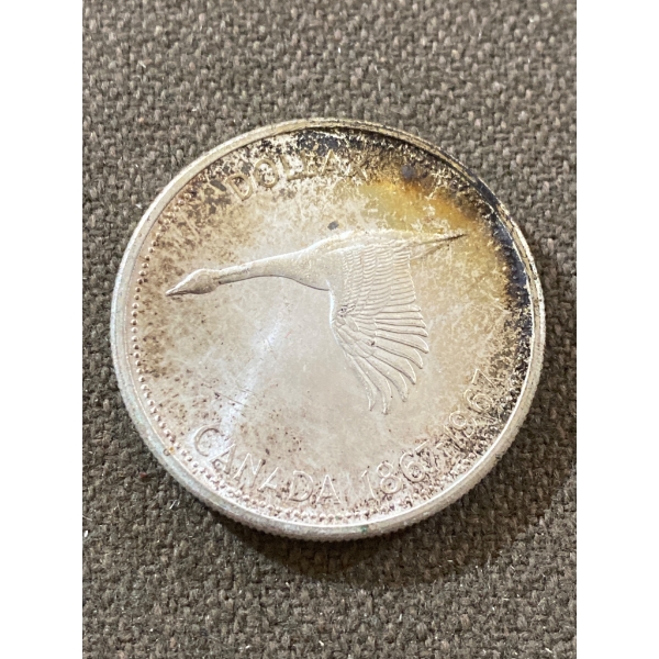1967 Canadian Centennial Silver Dollar Featuring Canada Goose