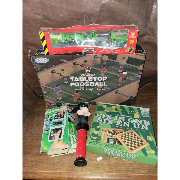 Assorted Games & More-Including Tabletop Foosball and New In Box Tonka Toy Truck Set