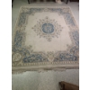 Image 2 : Beige area rug with rose pattern border - 97W, 121T