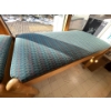 Image 3 : 2 oak benches with blue cushion tops 18H 30w 16w