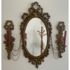 Image 1 : 19th Century French Rococo Style Gold Gilt Mirror / Candle Sconces 19T