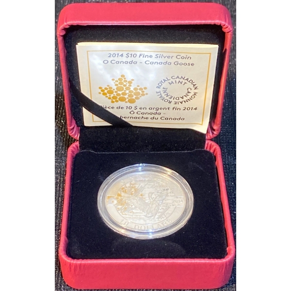 2014 $10 O Canada - Canada Goose Fine Silver Coin 15.87 Grams