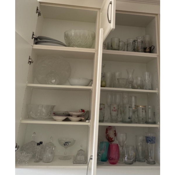 Glass & Crystal Dishware Collection, As Pictured 