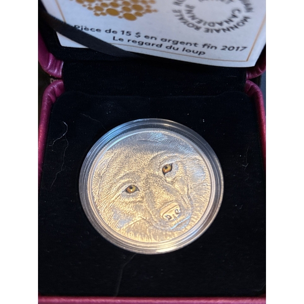 2017 $15 In the Eyes of the Wolf - Pure Silver Coin

