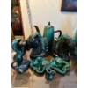 Image 1 : vintage mid-century modern Blue Mountain Pottery with two horse, bookends, teapot, two candy dishes,